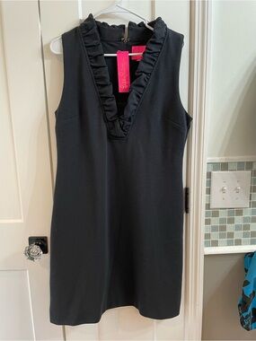 Lilly Pulitzer Tisbury Shift Sleeveless Ruffle V-Neck Mini Dress